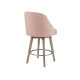 Sofa Pink Fabric Barrel Style Light Wood Swivel Stool